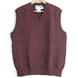 NWT Lake Harmony Rowing Club Wool Sweater Vest Maroon Men's Large Preppy Grandpa
